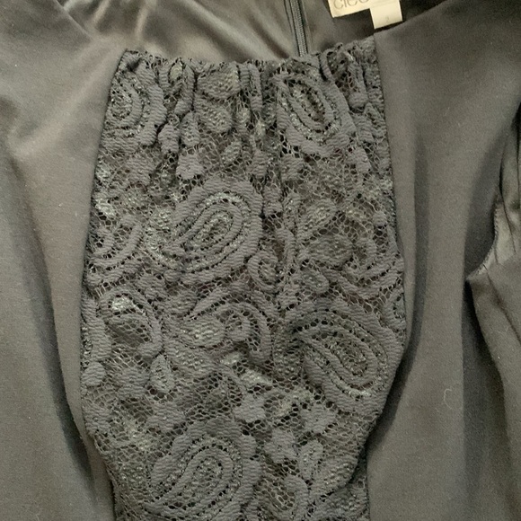 Cleo Classic Black Dress with Lace Front Detail Fully Lined Size 2 - Picture 4 of 9
